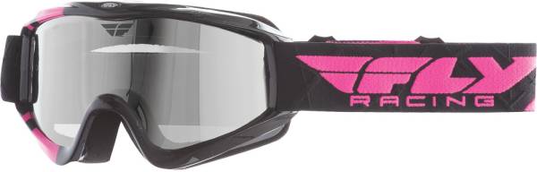 FLY RACING - ZONE PRO SNOW GOGGLE PINK W/CHROME SMOKE DUAL LENS - Image 1