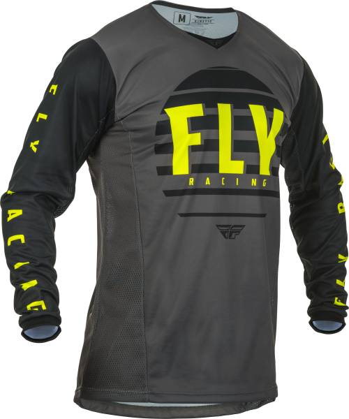 FLY RACING - KINETIC K220 JERSEY BLACK/GREY/HI-VIS 2X - Image 1