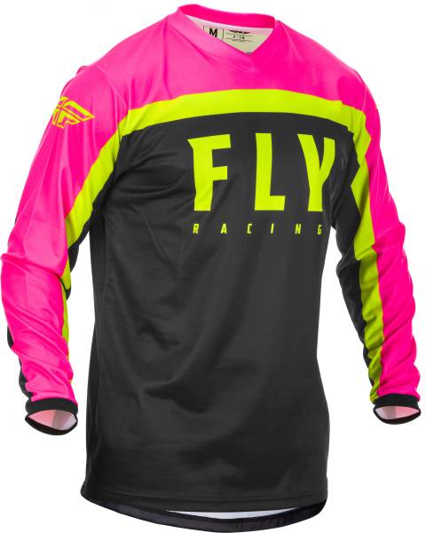 FLY RACING - F-16 JERSEY NEON PINK/BLACK/HI-VIS 2X - Image 1