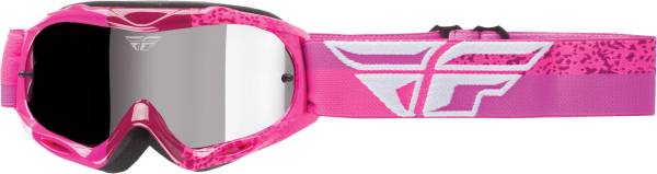 FLY RACING - 2018 ZONE COMPOSITE YTH GOGGLE GREY/PINK W/CHROME LENS - Image 1