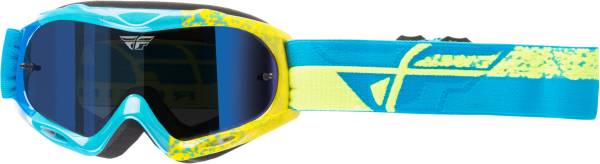 FLY RACING - 2018 ZONE COMPOSITE YTH GOGGLE BLUE/HI-VIS W/BLUE MIRROR LENS - Image 1