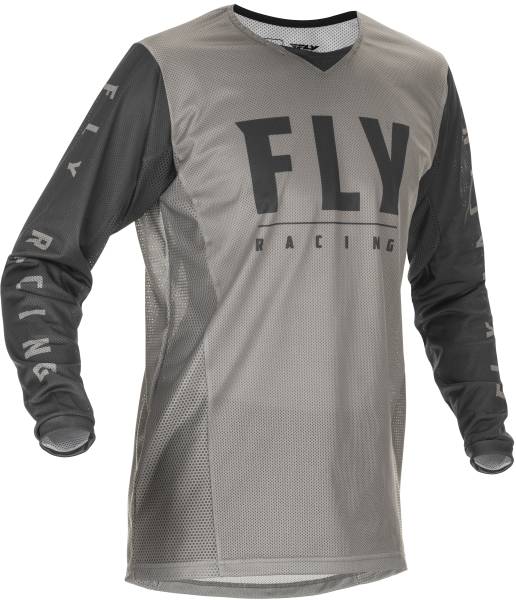 FLY RACING - YOUTH KINETIC MESH JERSEY LIGHT GREY/DARK GREY YL - Image 1