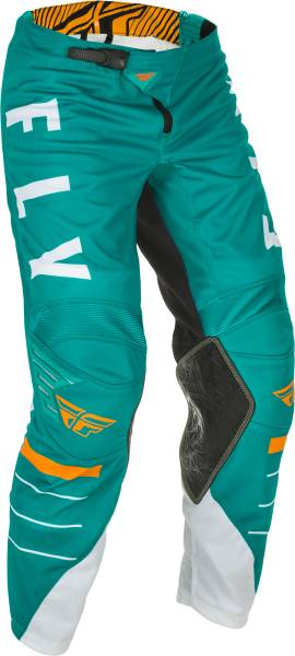 FLY RACING - YOUTH KINETIC MESH PANTS WHITE/TEAL/ORANGE SZ 22 - Image 1