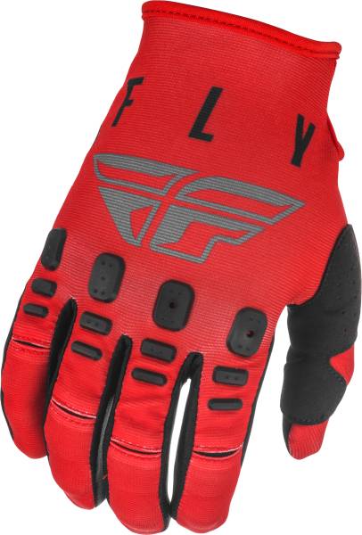 FLY RACING - YOUTH KINETIC K121 GLOVES RED/GREY/BLACK SZ 04 - Image 1