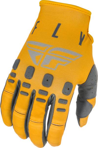 FLY RACING - YOUTH KINETIC K121 GLOVES MUSTARD/STONE/GREY SZ 04 - Image 1