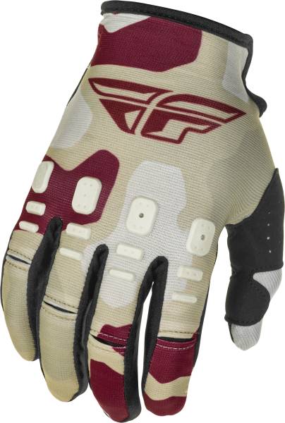 FLY RACING - YOUTH KINETIC K221 GLOVES STONE/BERRY SZ 04 - Image 1