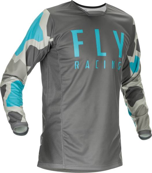 FLY RACING - KINETIC K221 JERSEY GREY/BLUE LG - Image 1