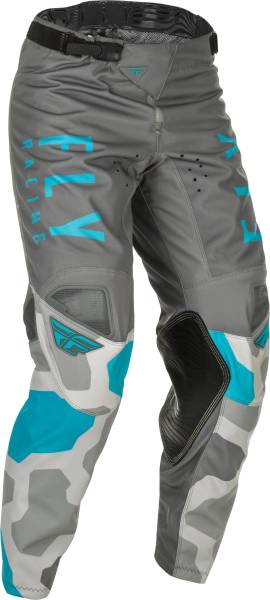 FLY RACING - YOUTH KINETIC K221 PANTS GREY/BLUE SZ 18 - Image 1