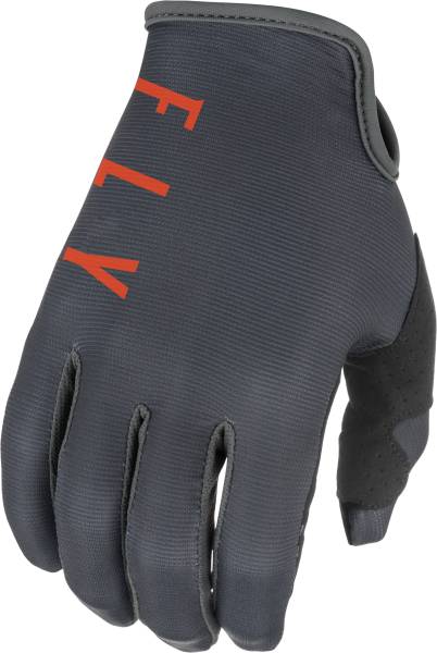 FLY RACING - YOUTH LITE GLOVES GREY/ORANGE/BLACK SZ 04 - Image 1