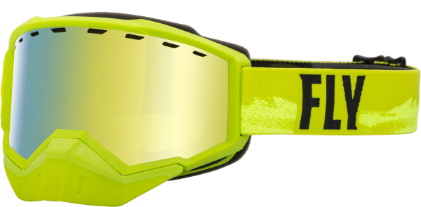 FLY RACING - FOCUS SNOW GOGGLE GREEN/BLACK W/ GOLD MIRROR/YELLOW LENS - Image 1