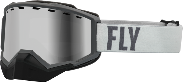 FLY RACING - FOCUS SNOW GOGGLE GRY/DARK GRY W/ SILVER MIRROR/SMOKE LENS - Image 1