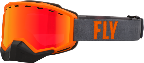 FLY RACING - FOCUS SNOW GOGGLE GREY/ORANGE W/ RED MIRROR/ROSE LENS - Image 1