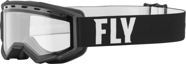 FLY RACING - YOUTH FOCUS SNW GOGGLE BLK/WHT W/ CLEAR LENS - Image 1