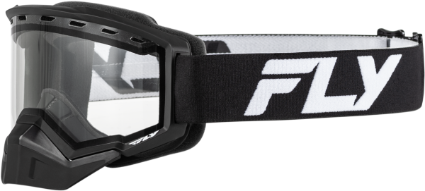 FLY RACING - FOCUS SNOW GOGGLE BLACK/WHITE W/ CLEAR LENS - Image 1