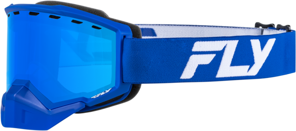 FLY RACING - FOCUS SNOW GOGGLE BLUE/WHITE W/ SKY BLUE MIRROR/BLUE LENS - Image 1