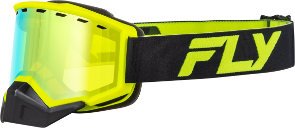 FLY RACING - FOCUS SNOW GOGGLE BLACK/HI-VIS W/ GOLD MIRROR/YELLOW LENS - Image 1