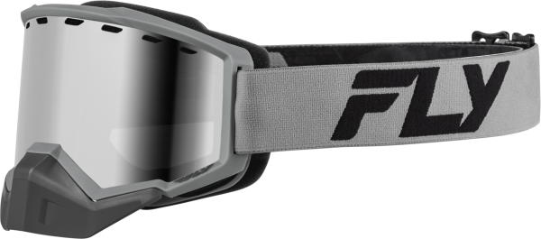 FLY RACING - FOCUS SNOW GOGGLE SILVER/CHAR W/ SILVER MIRROR/SMOKE LENS - Image 1