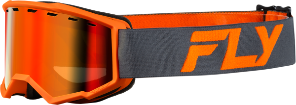 FLY RACING - YTH FOCUS SNOW GOGGLE CHAR/ORG W/ RED MIRROR/AMBER LENS - Image 1