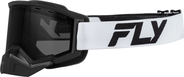 FLY RACING - FOCUS SNOW GOGGLE WHITE/BLACK W/ SMOKE LENS - Image 1