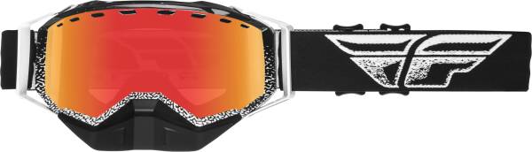 FLY RACING - ZONE SNOW GOGGLE BLACK/WHITE RED MIRROR/BROWN LENS - Image 1