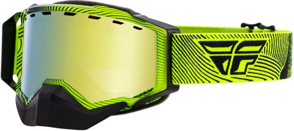 FLY RACING - ZONE SNOW GOGGLE HI-VIS/BLACK W GOLD MIRROR/ SMOKE LENS - Image 1