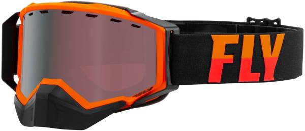 FLY RACING - ZONE SNOW GOGGLE ORANGE/BLACK W/ SILVER MIRROR/ROSE LENS - Image 1