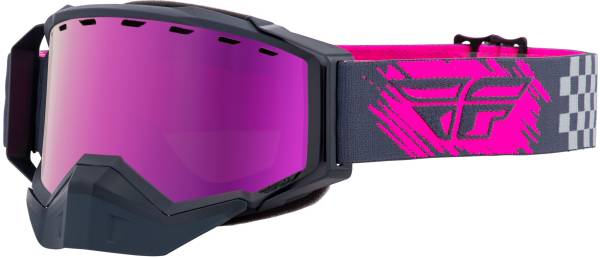 FLY RACING - ZONE SNOW GOGGLE GREY/PINK W/ PINK MIRROR/ROSE LENS - Image 1