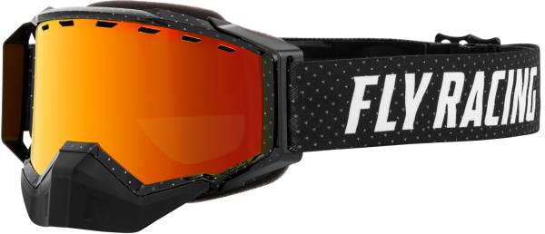 FLY RACING - ZONE SNOW GOGGLE BLACK/GREY W/ RED MIRROR/BROWN LENS - Image 1