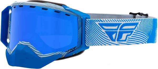 FLY RACING - ZONE SNOW GOGGLE GREY/BLUE W/ SKY BLUE MIRROR/BLUE LENS - Image 1