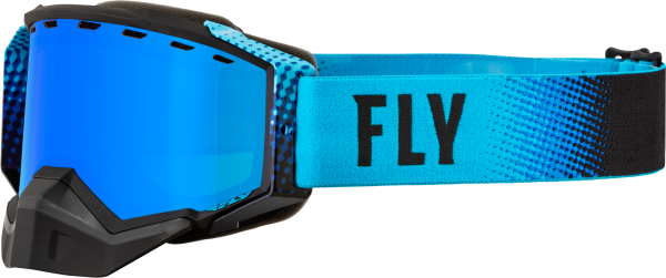 FLY RACING - ZONE SNOW GOGGLE BLACK/BLUE W/ SKY BLUE MIRROR/AMBER LENS - Image 1