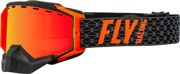 FLY RACING - ZONE SNOW GOGGLE BLACK/ORANGE W/ RED MIRROR/AMBER LENS - Image 1