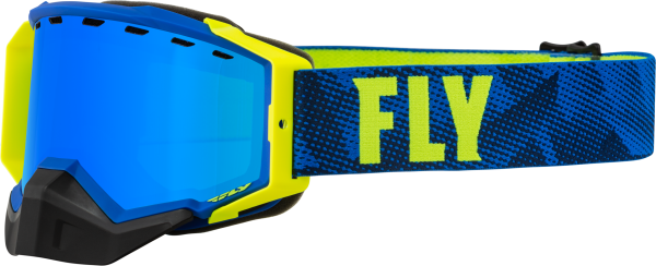 FLY RACING - ZONE SNOW GOGGLE BLUE/HI-VIS W/ SKY BLUE MIRROR/SMOKE LENS - Image 1