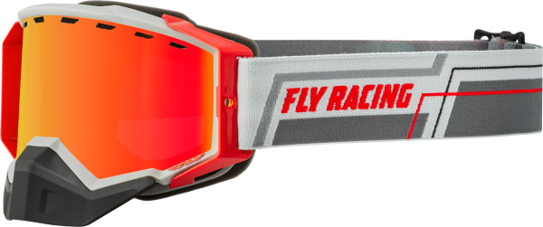 FLY RACING - ZONE SNOW GOGGLE DARK GREY/RED W/ RED MIRROR/SMOKE LENS - Image 1