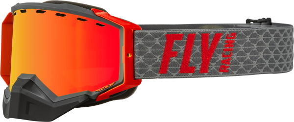 FLY RACING - ZONE SNOW GOGGLE GREY/RED W/ RED MIRROR/AMBER LENS - Image 1