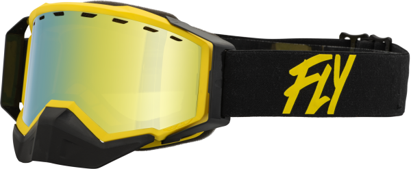 FLY RACING - ZONE SNOW GOGGLE BLACK/YELLOW W/ GOLD MIRROR/YELLOW LENS - Image 1