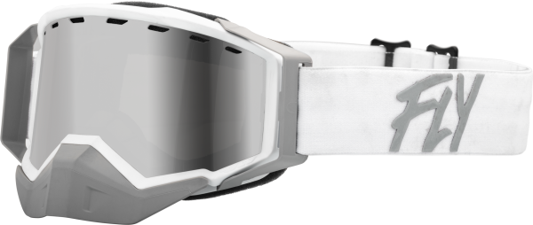 FLY RACING - ZONE SNOW GOGGLE WHT/LIGHT GRY W/ SILVER MIRROR/SMOKE LENS - Image 1