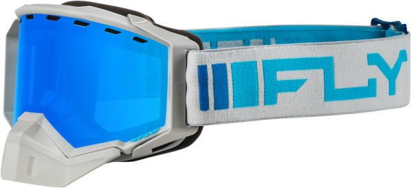 FLY RACING - ZONE SNOW GOGGLE SILVER/BLUE W/ SKY BLUE MIRROR/BLUE LENS - Image 1