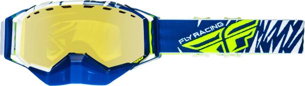 FLY RACING - ZONE PRO SNOW GOGGLE BLU/WHT /HI-VIS YLW POL ORA M.SMK LENS - Image 1