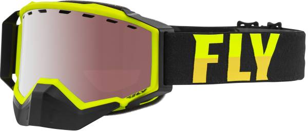 FLY RACING - ZONE PRO SNOW GOGGLE HI-VS/BLK W/ SILVER MIR/POLARIZED ROSE - Image 1