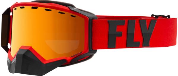 FLY RACING - ZONE PRO SNOW GOGGLE RED/GREY W/ ORANGE/POLARIZED SMOKE LENS - Image 1