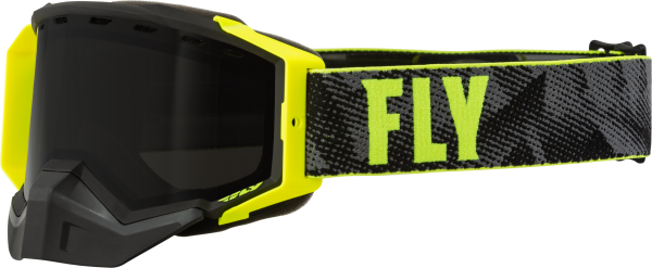 FLY RACING - ZONE PRO SNOW GOGGLE BLK/HI-V W/ BLACK/POLARIZED SMOKE LENS - Image 1