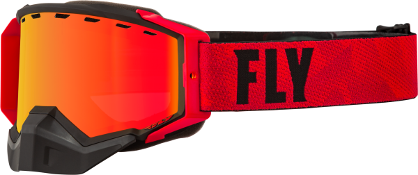 FLY RACING - ZONE PRO SNOW GOGGLE BLACK/RED W/ ORG MIRROR/PLRZD SMKE LNS - Image 1