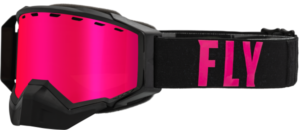 FLY RACING - ZONE PRO SNOW GOGGLE BLK/PINK W/ PINK MIR/PLRZD SMOKE LENS - Image 1