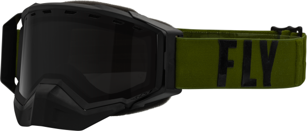 FLY RACING - ZONE PRO SNW GOGGLE OLIVE/BLK W/ POLARIZED SMOKE LENS - Image 1