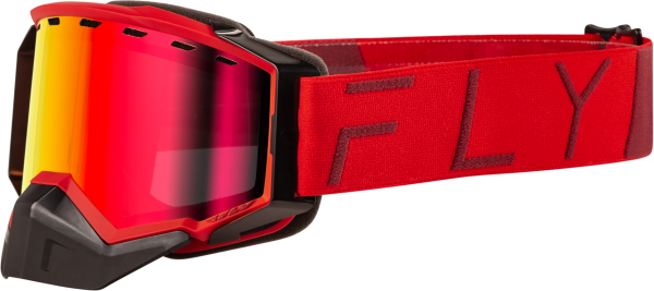 FLY RACING - ZONE PRO SNOW GOGGLE RED W/ RED MIRROR/PLRZD SMOKE LENS - Image 1