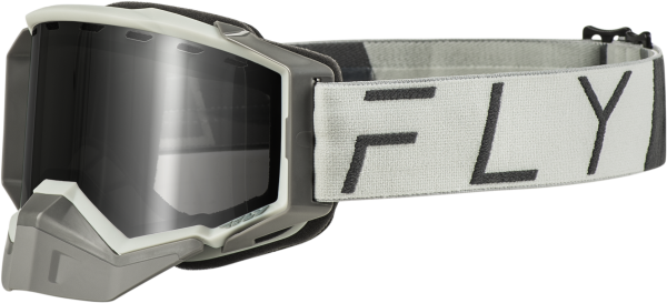 FLY RACING - ZONE PRO SNOW GOGGLE GREY W/ SILVER MIR/PLRZD SMOKE LENS - Image 1