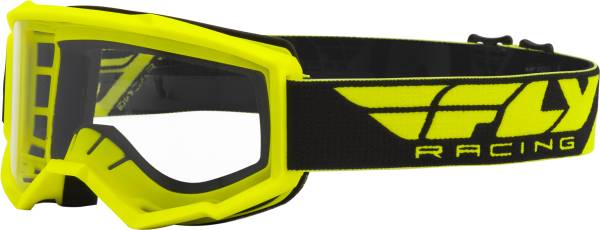 FLY RACING - FOCUS GOGGLE HI-VIS YELLOW W/CLEAR LENS - Image 1