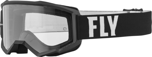 FLY RACING - FOCUS GOGGLE BLACK/WHITE W/ CLEAR LENS - Image 1