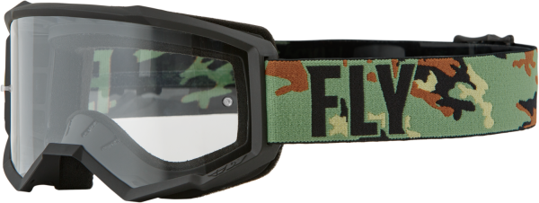 FLY RACING - FOCUS GOGGLE GREEN CAMO/BLACK W/ CLEAR LENS - Image 1