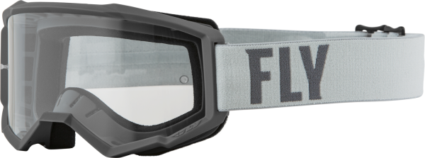 FLY RACING - FOCUS GOGGLE GREY/DARK GREY W/ CLEAR LENS - Image 1